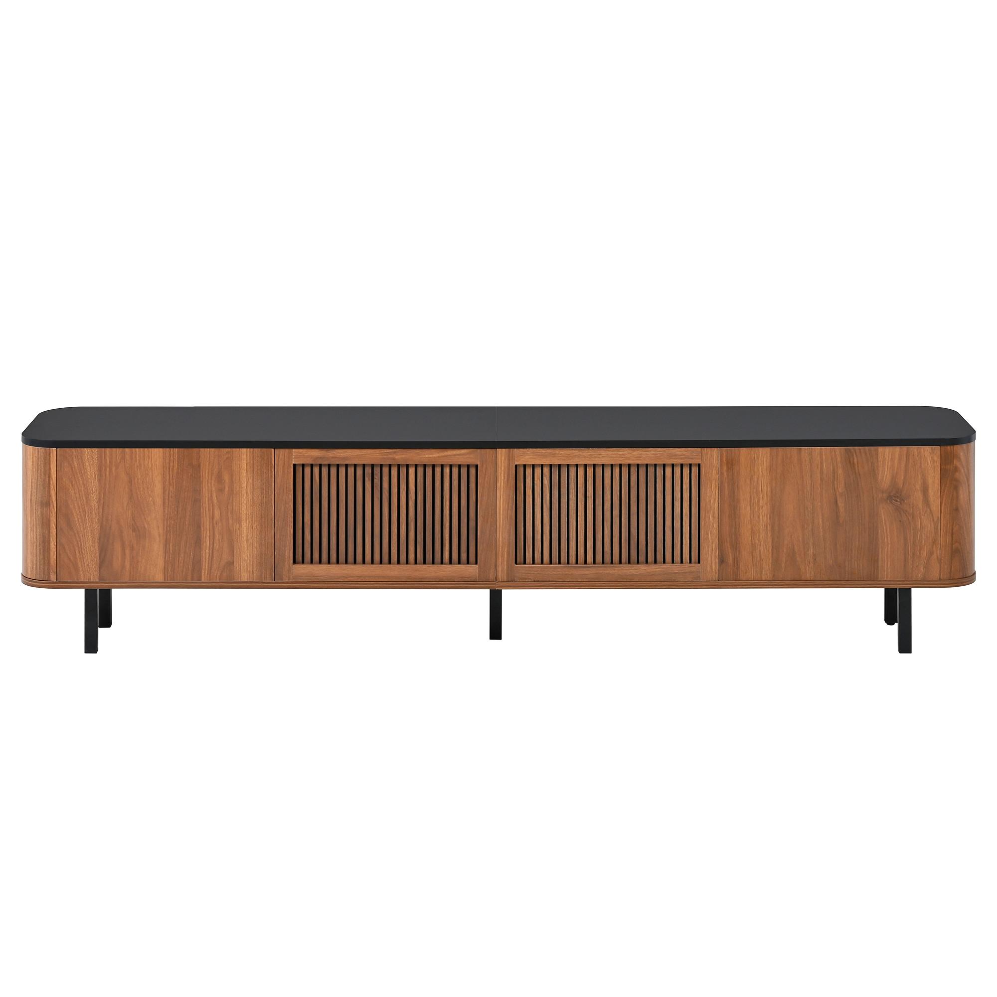 TV LOWBOARD walnuss schwarz modern 190cm stauraum - Walnussfarben, Holzwerkstoff (190/45/35cm) - Urban Meuble