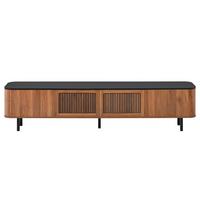 TV LOWBOARD walnuss schwarz modern 190cm stauraum - Walnussfarben, Holzwerkstoff (190/45/35cm) - Urban Meuble