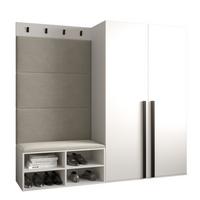 GARDEROBEN-SET 184/184/42 - Creme/Schwarz, Holz/Kunststoff (184/184/42cm) - MÖBEL KRYSPOL