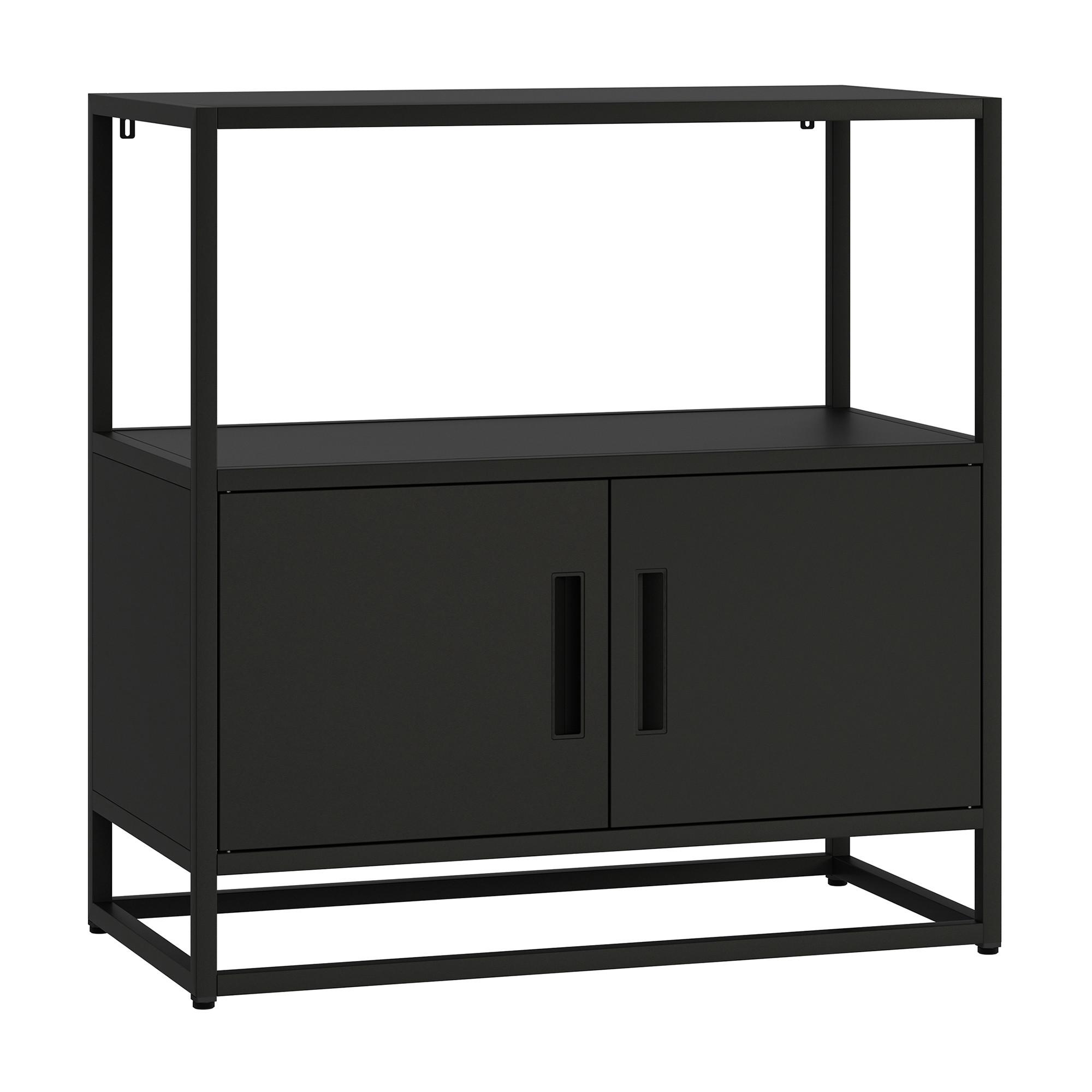 AKTENSCHRANK Hailuoto - Schwarz, Metall (80/82/40cm) - [en.casa]