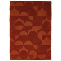 WOLLTEPPICH handgetuftet DEBEN, Kreis-Geometrie, Terrakotta, 160 x 230 cm - Orange, Textil (160/230cm) - KADIMA DESIGN