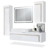 BADMÖBELSET Aloha Absetzungen in Eiche sägerau - Eiche San Remo, Holzwerkstoff (210/185/51cm) - Vladon