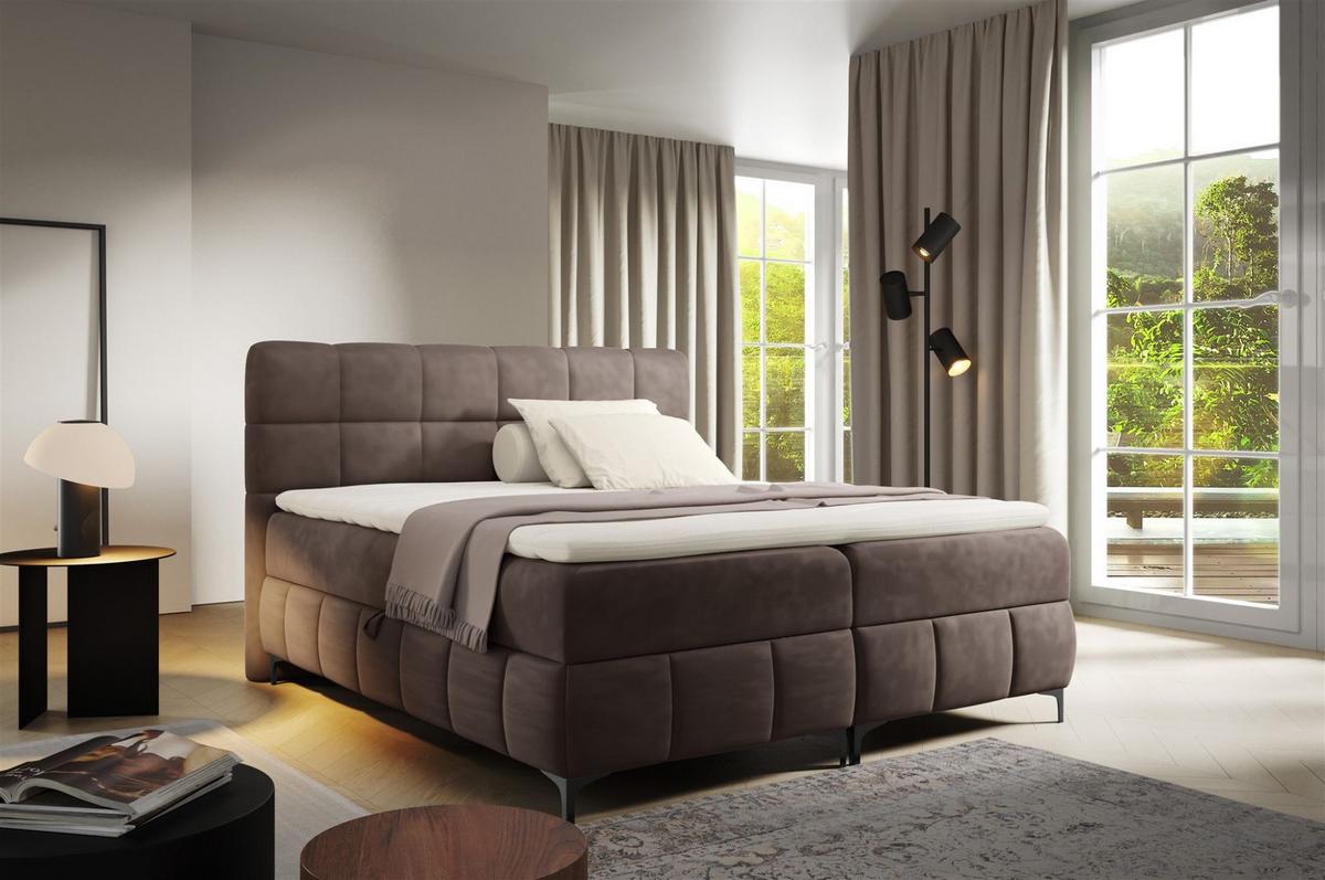 BOXBETT Sophie In Salvador - Mokka, Holzwerkstoff/Textil (180/200cm) - Fun Möbel
