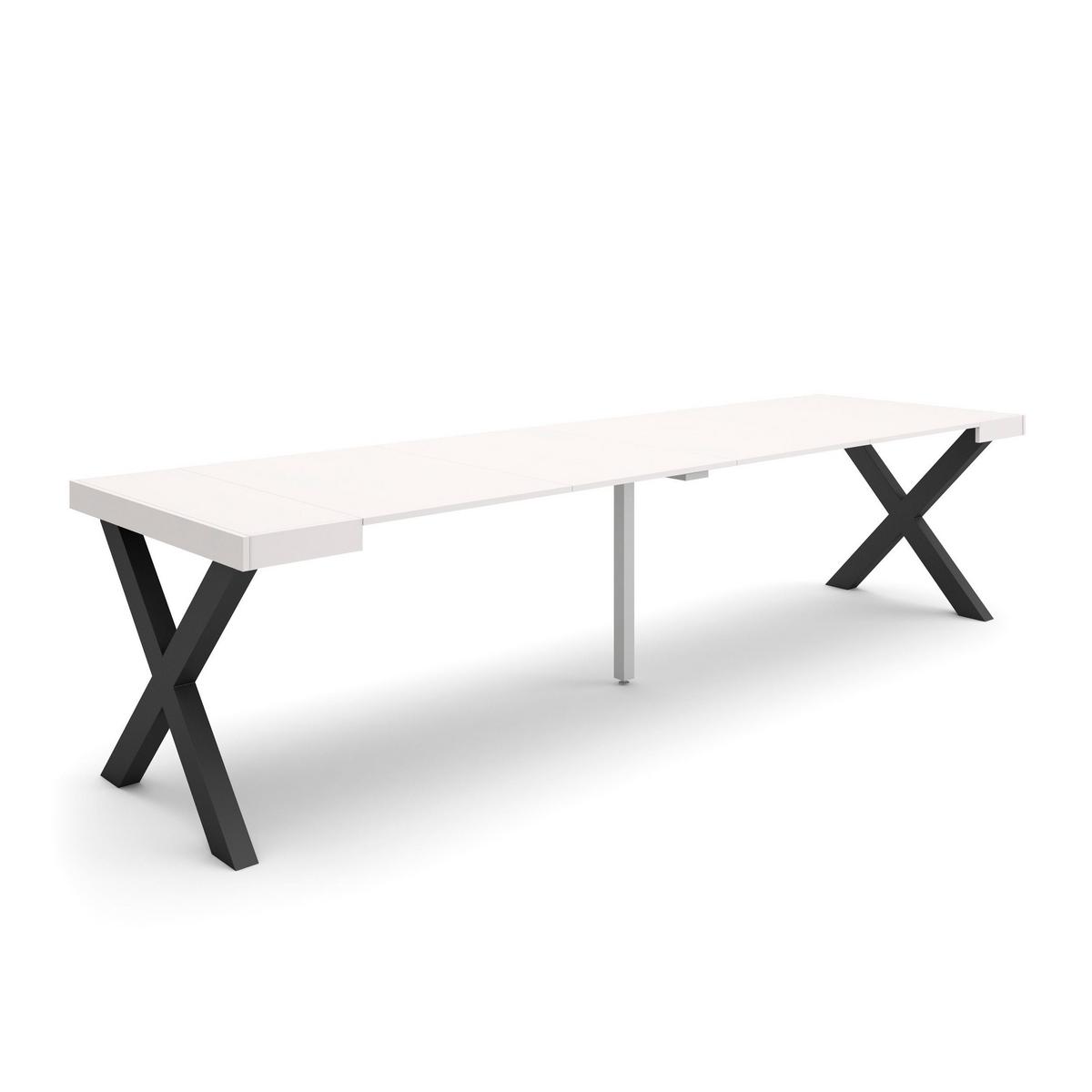 ESSTISCH ausziehbar 58 bis 302cm, für 14 Gäste, weiß, 58/90/73cm - Weiß, Holzwerkstoff (90/302/73cm) - Skraut Home