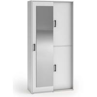 SCHWEBETÜRENSCHRANK Lano 100/205/40 cm 2-türig weiß - Weiß, Holzwerkstoff (100/205/40cm) - Beautysofa
