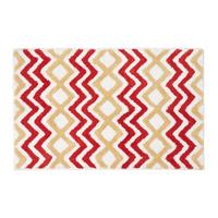 BADEMATTE 50/80 cm Chevron-Muster, Baumwolle - Orange, Textil (50/80cm) - Homescapes
