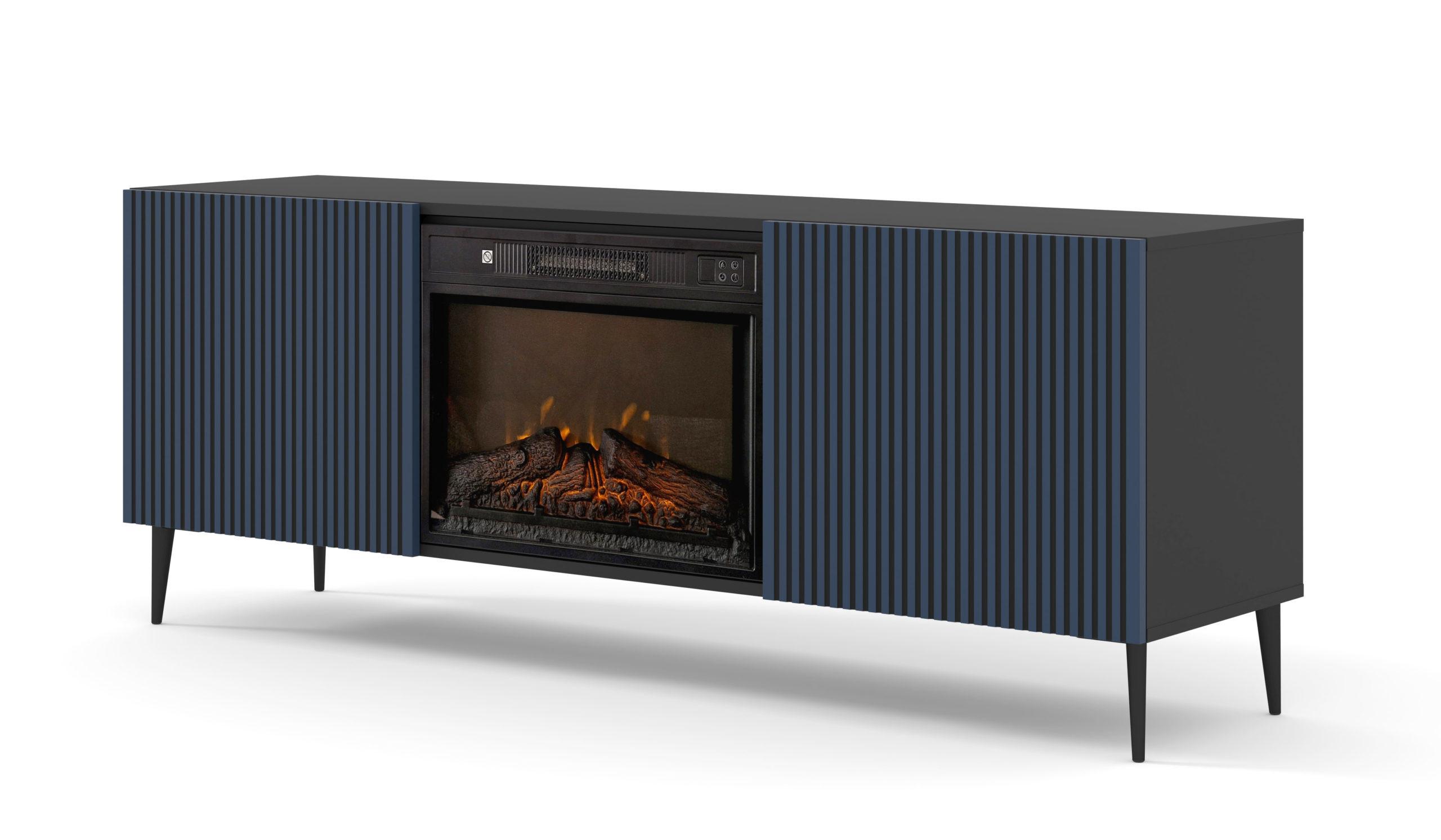KOMMODE Schwarz, Marineblau 170/63/42 - Schwarz, Holzwerkstoff (170/63/42cm) - RAUMHIRSCH FURNITURE