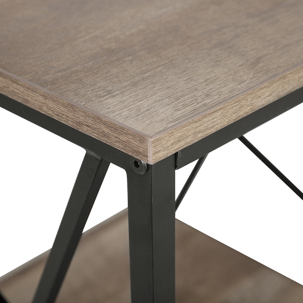 BEISTELLTISCH dunkler Holzfarbton quadratisch 56/56 cm Forres - Dunkelbraun/Schwarz, Holzwerkstoff (56/56/56cm) - Beliani