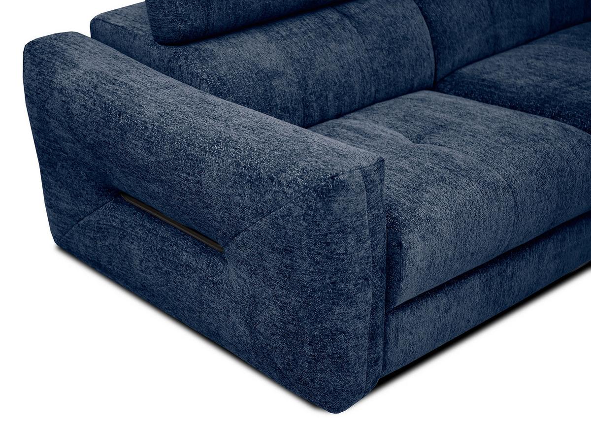 SOFA CALVERA 3-Sitzer, dunkelblau - Schwarz/Dunkelblau, Holzwerkstoff/Textil (204/79/106cm) - Wozimo