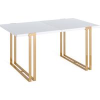 ESSTISCH Wolf rechteckig ausziehbar, Weiß 160-260/90/76 cm - Goldfarben/Weiß, Holzwerkstoff/Metall (90/260/76cm) - WFL GROUP