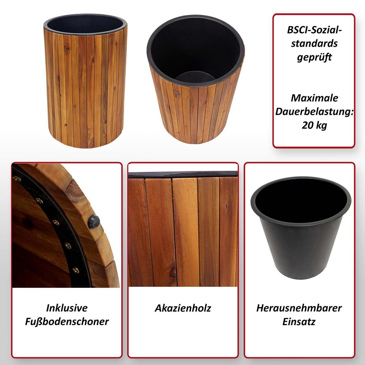 PFLANZKASTEN Braun, Schwarz - Schwarz/Braun, Holz (34/50/34cm) - MCW