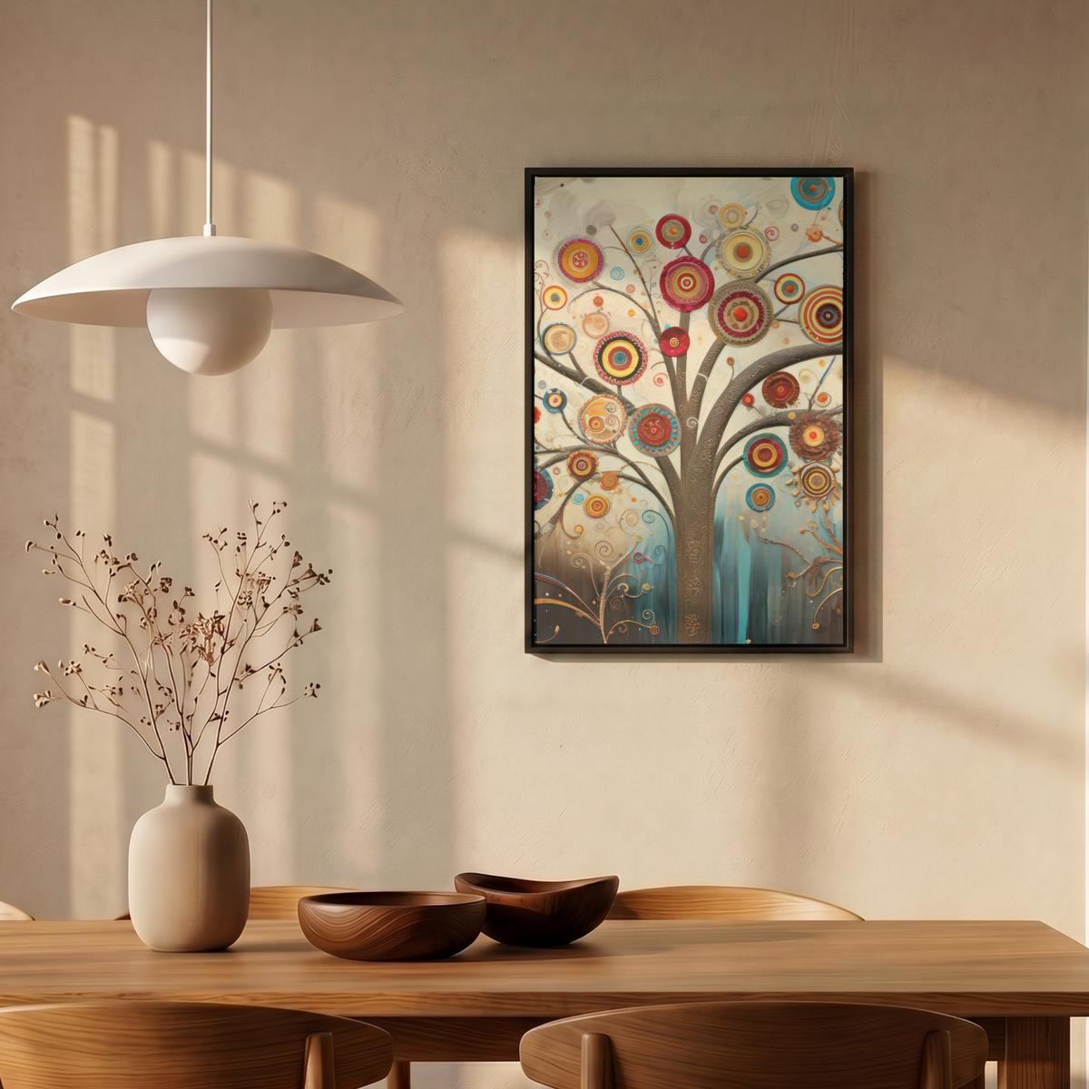 LEINWAND Bilder mit Rahmen - Baum - Baum des Lebens - Farbe - 40x60 - Braun, Textil (40/60cm) - MuchoWow
