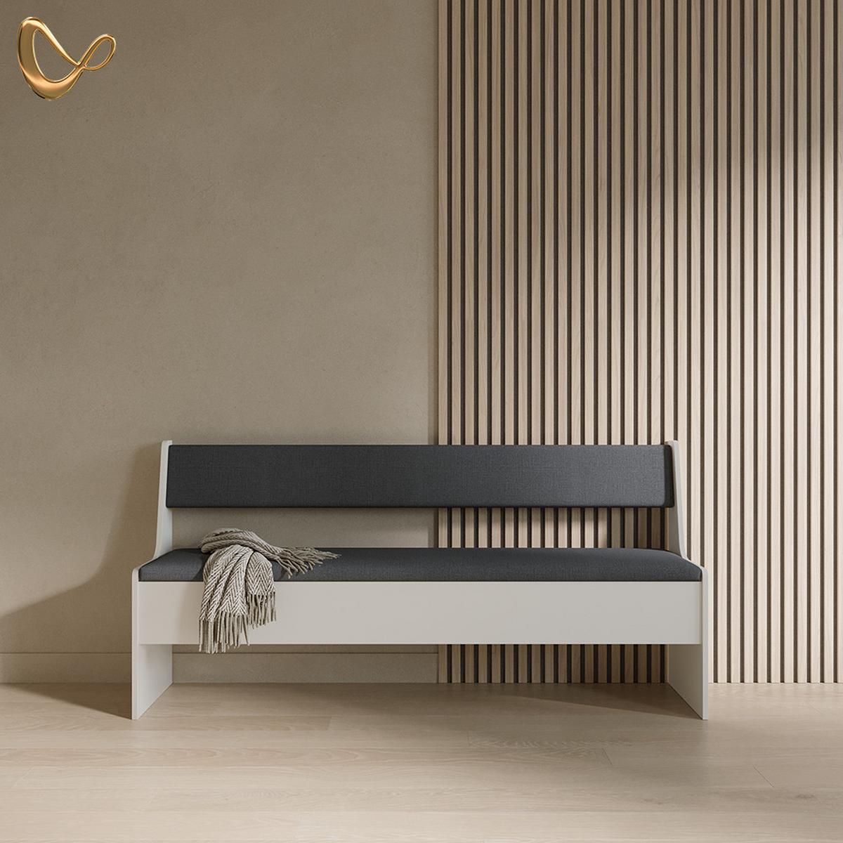 ESSZIMMER-ECKBANK Tiberio Weiß 41.5 x 166.6 cm - Weiß, Holzwerkstoff (41.5/166.6cm) - Livinity®