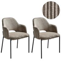 ESSZIMMERSTUHL 2er-Set Cord Taupe Raton - Taupe, Textil (53/81/55cm) - Beliani