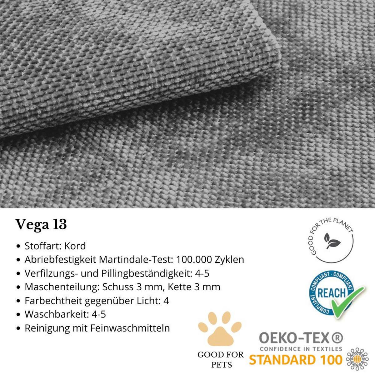 ECKSOFA Volare ohne Schlaffunktion grau rechts - Schwarz/Grau, Textil/Metall (295/235cm) - Beautysofa