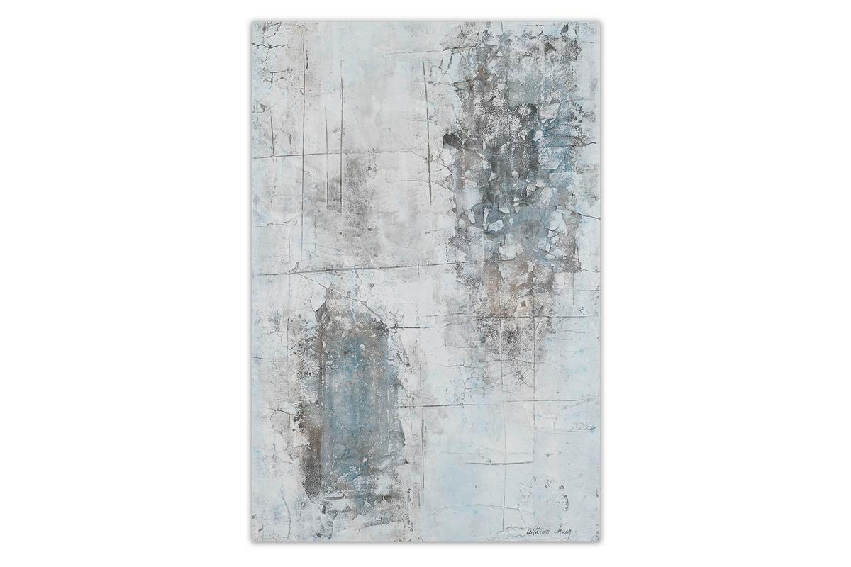 ACRYLBILD HANDGEMALT 60/90 cm - Grau, Holz/Textil (60/90cm) - KUNSTLOFT