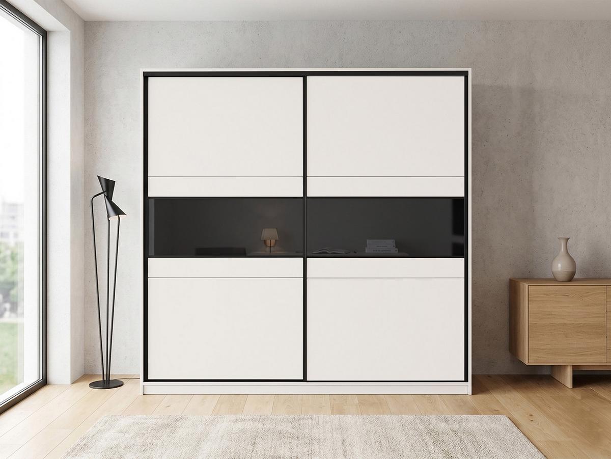 SCHIEBETÜRENSCHRANK Manhattan 226 - Kaschmir, Holzwerkstoff (226/220/65cm) - MIRJAN24
