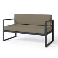 GARTEN-SOFADYWILLY Hellraun/Schwarz - Hellbraun, Textil (128/72/65cm) - Selsey