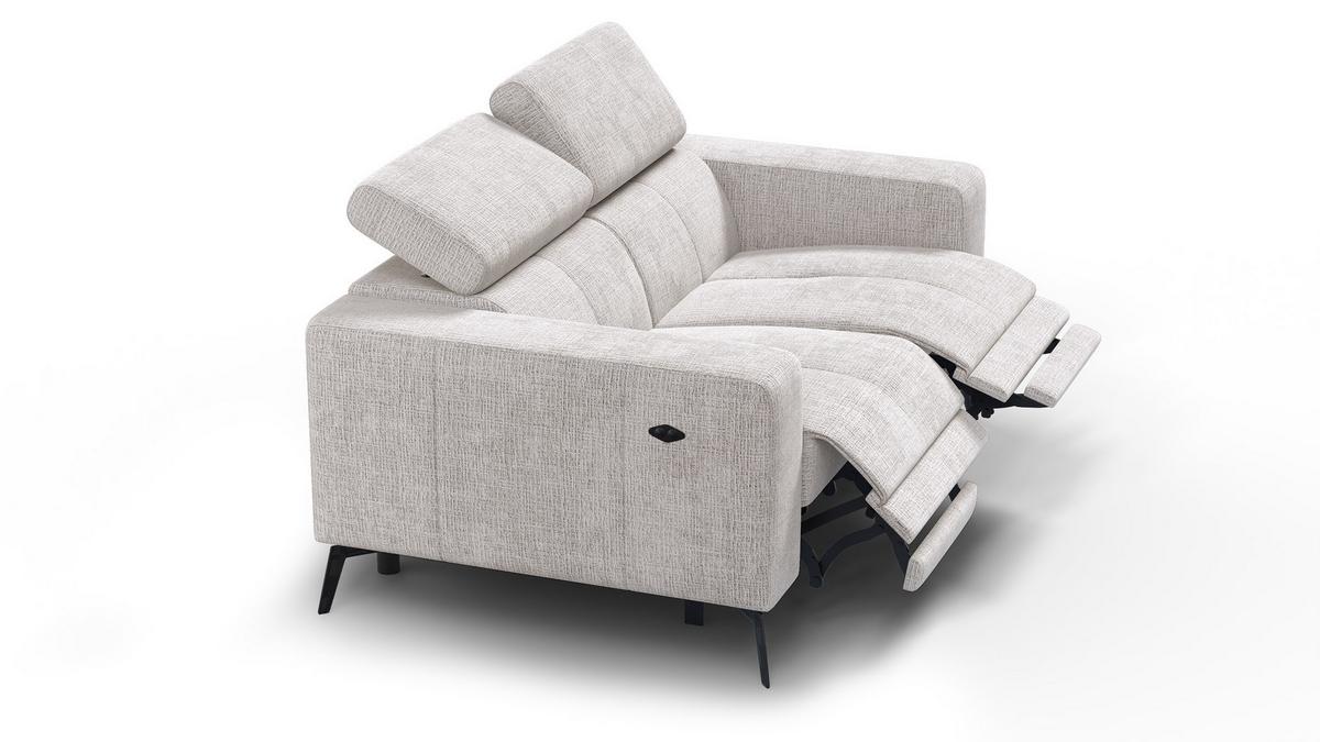 RELAXSOFA MORELLO 2-Sitzer, creme, 2 x Relax Zero Gravity - Creme, Holz/Textil (164/82/103cm) - Wozimo