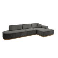 ECKSOFA Ottomane Rechts IREA-L2-v2 - 327x165x80 cm Ecru - Anthrazit, Holzwerkstoff/Textil (327/165cm) - ALTDECOR