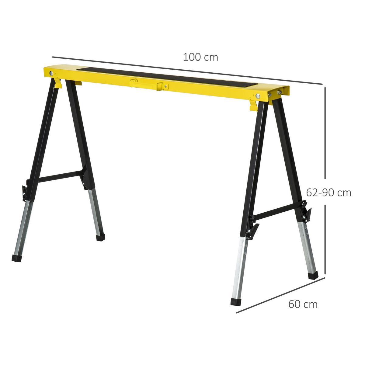 2ER-SET Sägepferd, Arbeitsbock, Stahl - Multicolor, Metall (100/49/90cm) - DURHAND