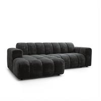 ECKSOFA TISI Schwarz Chenille - Schwarz, Holz (274/165cm) - MASSENO