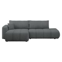 ECKSOFA Furyn O Boucle, Seite: Links - Dunkelgrau/Schwarz, Holzwerkstoff/Kunststoff (262/145cm) - MIRJAN24