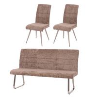 ESSZIMMER-SET Braun 3er-Set - Braun, Textil (180/99/65cm) - MCW