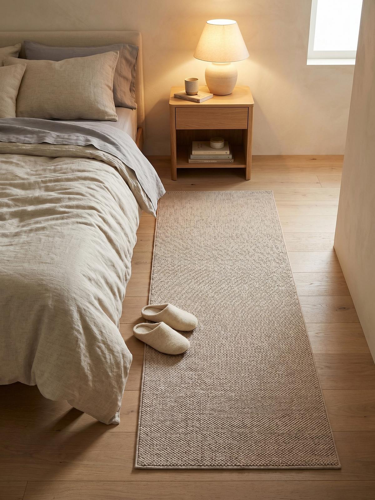 TEPPICH Flachgewebe LANGAU in Beige, meliert, 80 x 250 cm - Beige, Textil (250/80cm) - KADIMA DESIGN