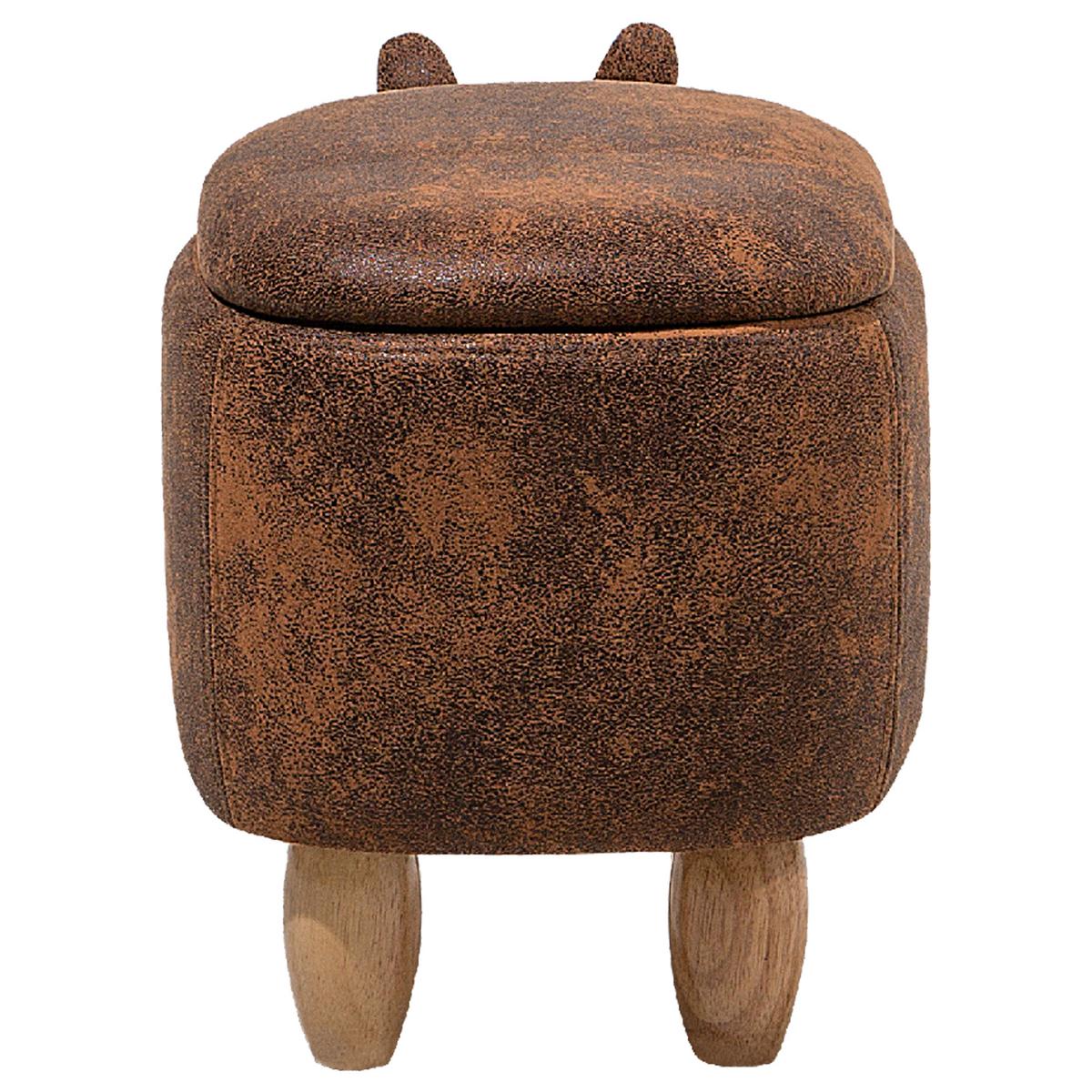 TIERHOCKER Hellbraun Rhino - Hellbraun/Braun, Kunststoff (60/35/32cm) - Beliani