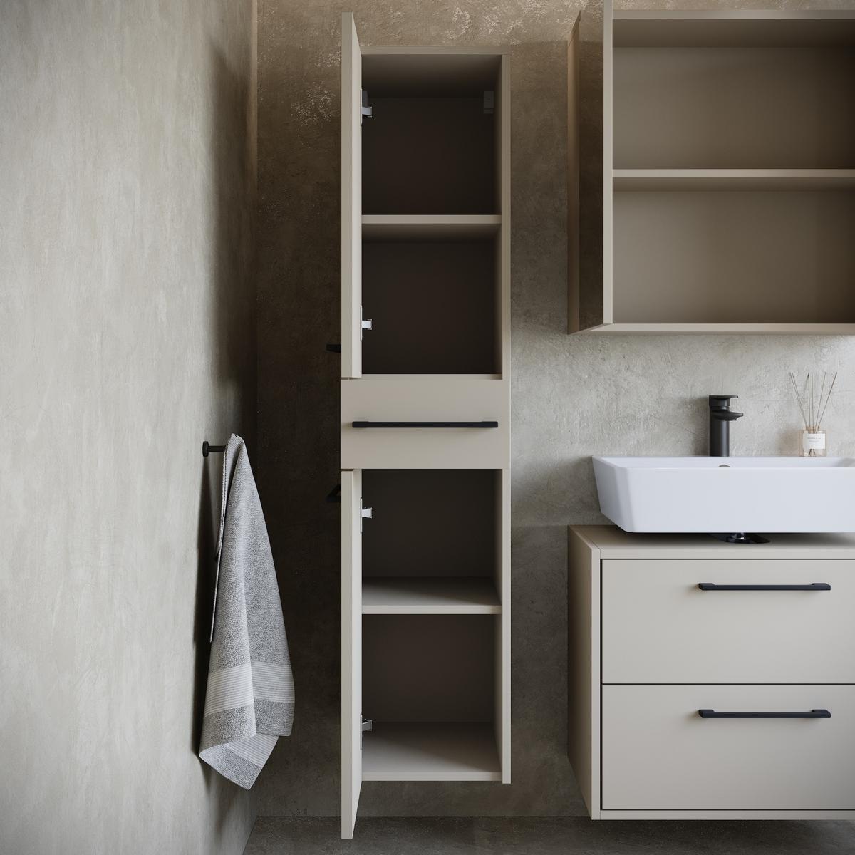 BADMÖBEL-SET Florence 3 Teile Cashmere - 60 x 35 x 51 cm - Kaschmir, Holz (60/51/35cm) - Badplaats