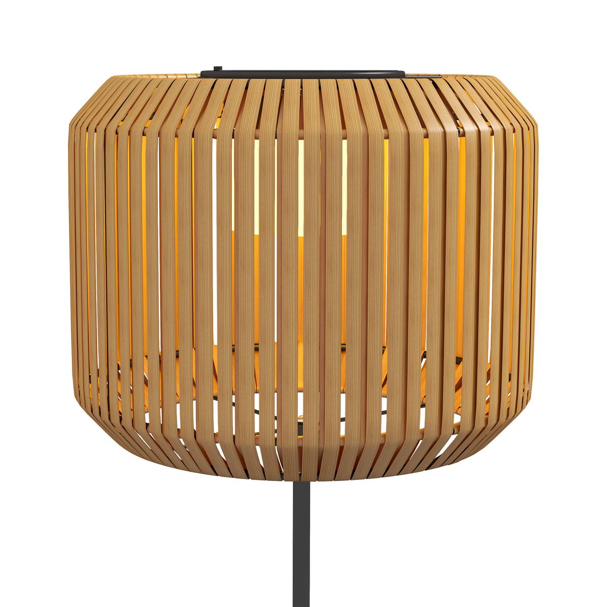 RATTAN Solarlampe, Wegleuchte mit Warmweißem LED Licht, Lichtsensor, Stahl, Gelb - Gelb, Kunststoff (34/34/130cm) - Outsunny