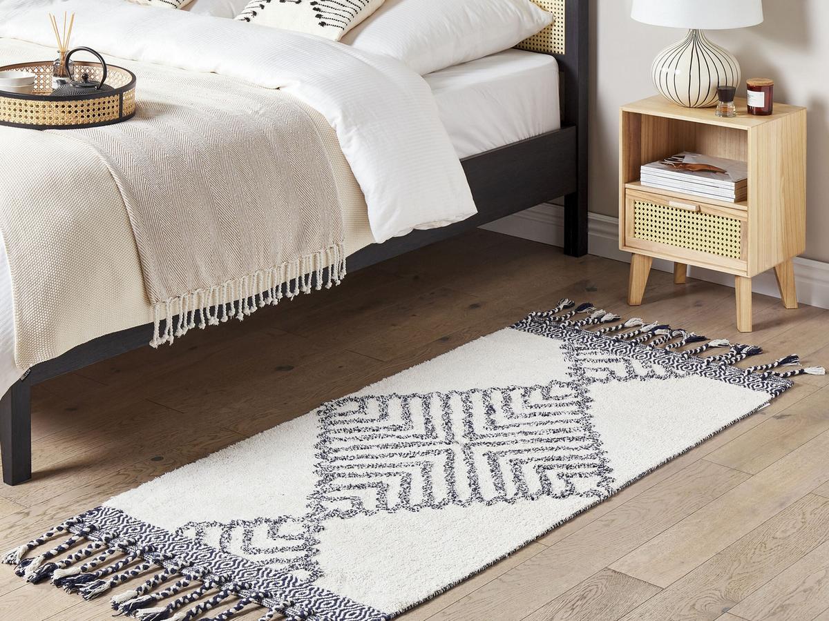 KURZFLOR-TEPPICH Eray 150/80 cm - Weiß, Textil (80/150cm) - Beliani