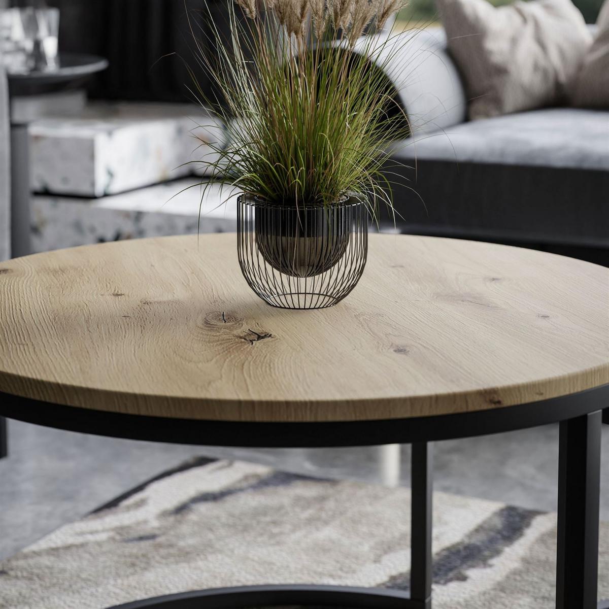COUCHTISCH CIRI MIX SLIM 2-in-1 - Hellbraun, Holzwerkstoff (70/70/48cm) - Lookway