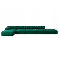 ECKSOFA modulares Sofa Lizur-L3 - 475x160x70 cm Dunkelgrün Velours - Dunkelgrün, Holzwerkstoff/Textil (475/160cm) - ALTDECOR