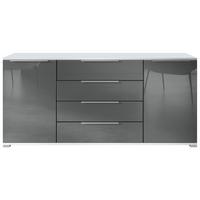 SIDEBOARD Linio Grau Hochglanz - Grau, Holzwerkstoff (166.5/75.5/35cm) - Vladon