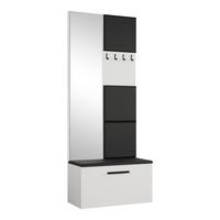 GARDEROBENSCHRANK MODULO 80,6/204/40 cm Modern Garderobe-Set Weiß - Schwarz/Weiß, Holzwerkstoff (80.6/204/40cm) - MASSENO