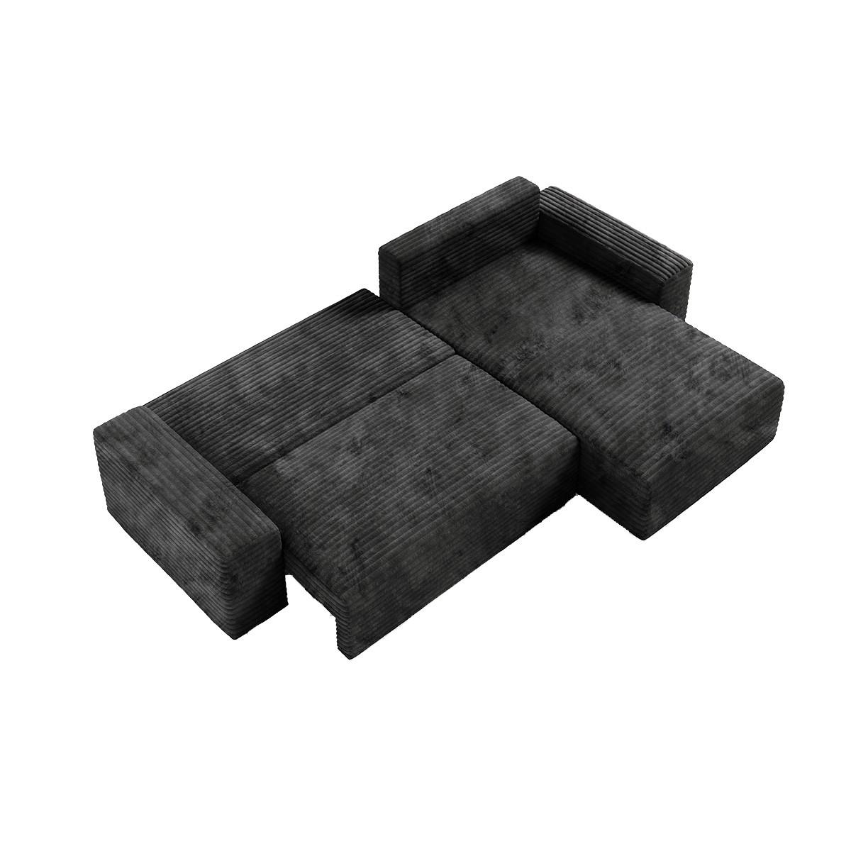 ECKSOFA Fabio 3 Sitzplätze Schwarz - Schwarz, Holz (300/185cm) - Petits-meubles