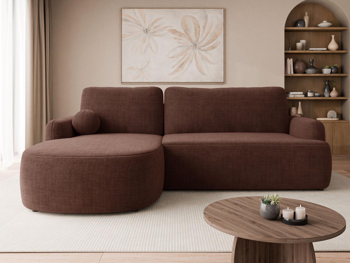 ECKSOFA Loridu Premium, Seite: Links - Nussbaumfarben/Schwarz, Holz/Kunststoff (250/174cm) - MIRJAN24
