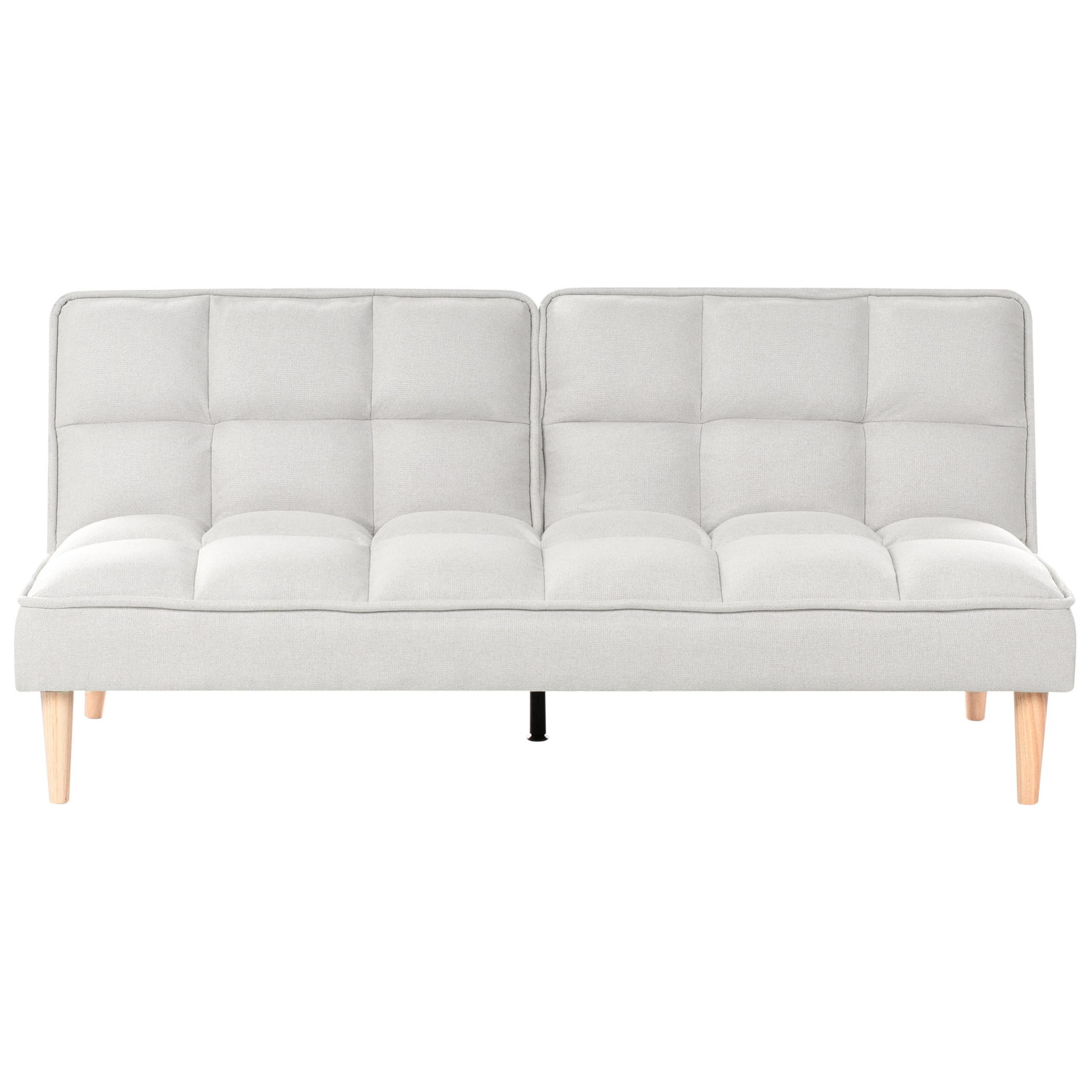 SCHLAFSOFA 3-Sitzer Stoff Cremeweiß Siljan - Creme, Textil (177/80/80cm) - Beliani
