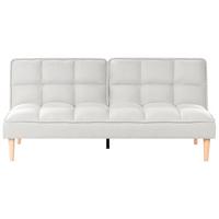 SCHLAFSOFA 3-Sitzer Stoff Cremeweiß Siljan - Creme, Textil (177/80/80cm) - Beliani