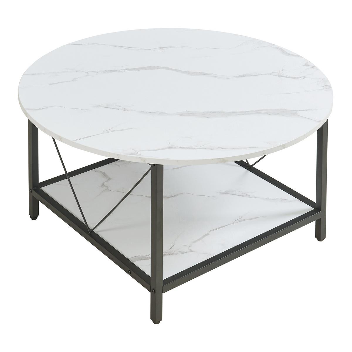 COUCHTISCH Filem 80/46 cm - Weiß, Holzwerkstoff/Metall (80/80/46cm) - [en.casa]