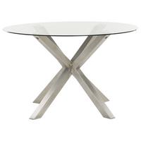 GARTENTISCH Silber Maletto - Transparent/Silberfarben, Glas (120/120/75cm) - Beliani
