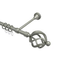 GARDINENSTANGE Primus Paolo 120 cm, 1-läufig, 16 mm Ø Chrom matt - Chromfarben/Nickelfarben, Metall (120cm) - INTERDECO