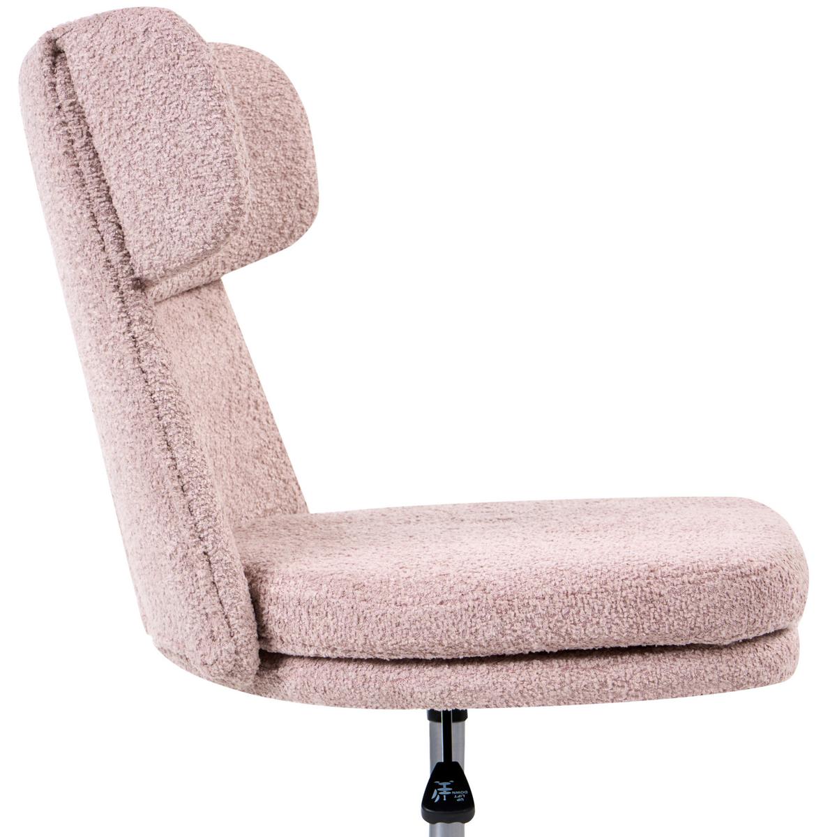 SCHREIBTISCHSTUHL Bouclé Pastellrosa Granby - Pink, Textil (58/77/58cm) - Beliani