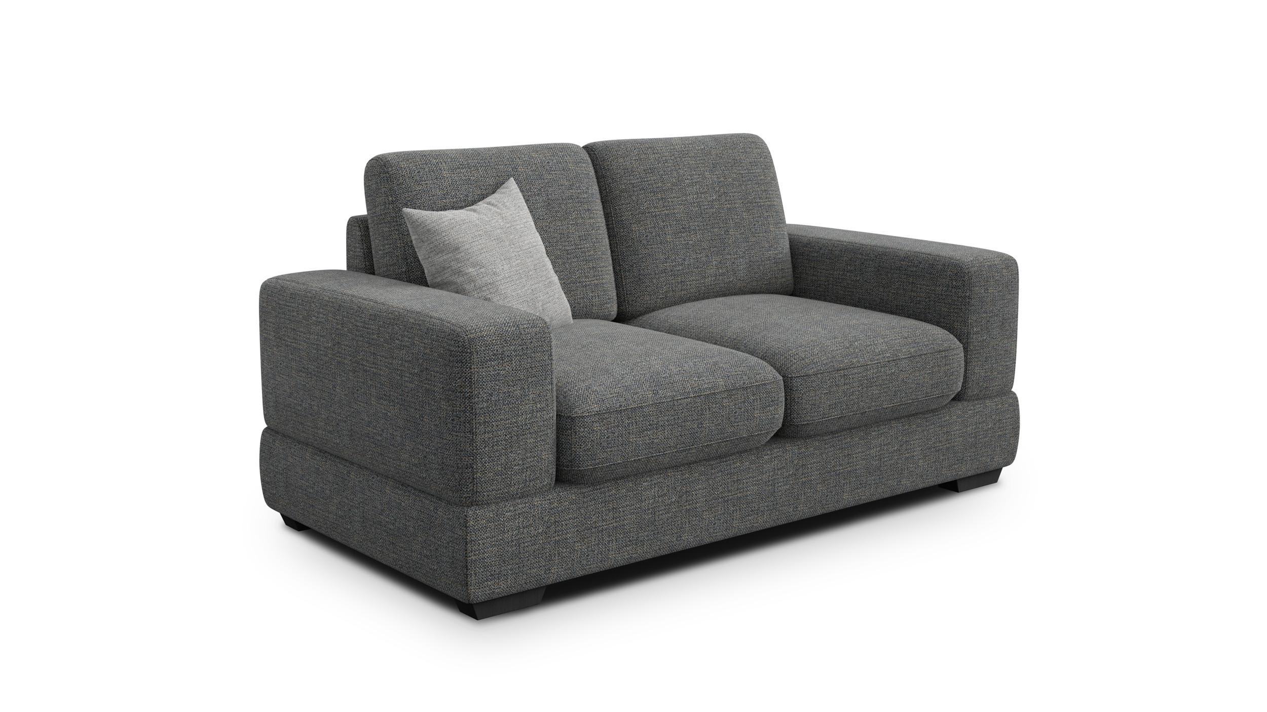 SOFA OTTO 2-Sitzer, anthracit - Schwarz/Grau, Holz/Textil (171/89/98cm) - Wozimo