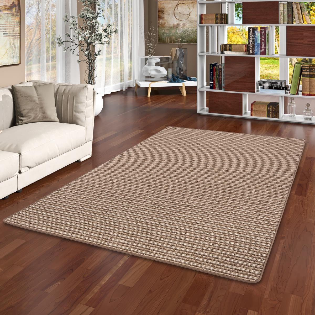 STREIFENBERBER TEPPICH MARTA - Braun, Textil (100/100cm) - Snapstyle