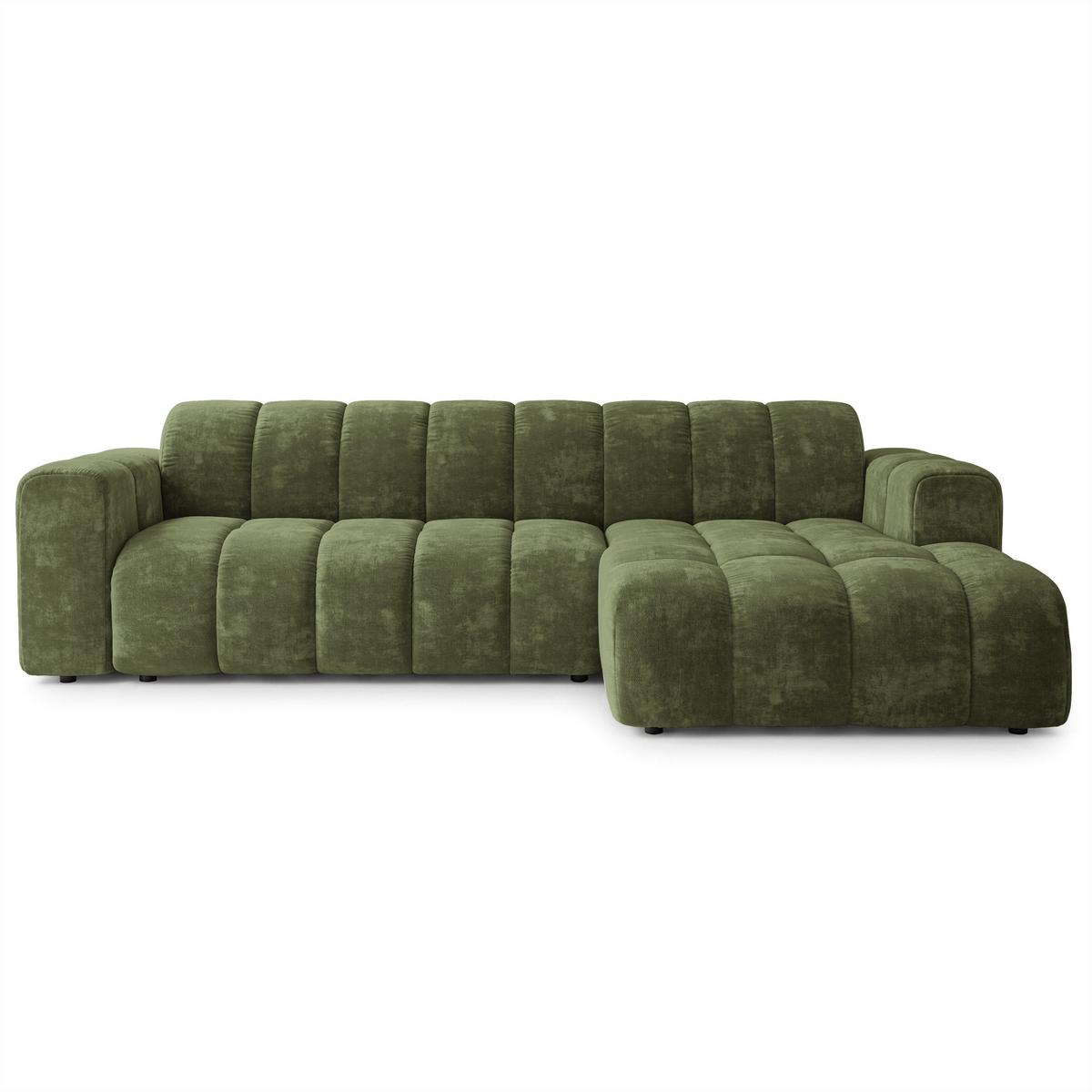 ECKSOFA SETIA LM R-S Grün Chenille - Grün, Holzwerkstoff (304/165cm) - MASSENO