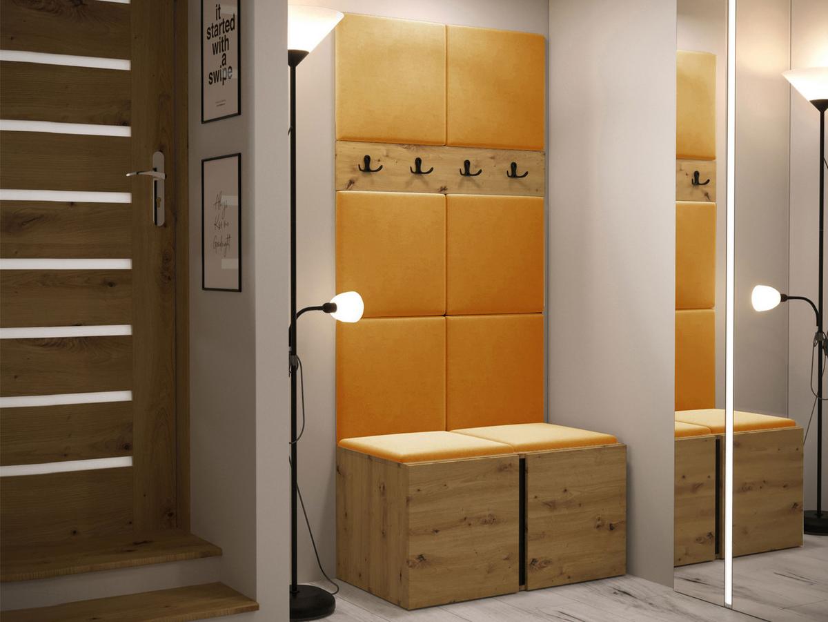 GARDEROBEN-SET Orion IV - Eiche Artisan/Orange, Holzwerkstoff/Kunststoff (84/186/46cm) - MIRJAN24