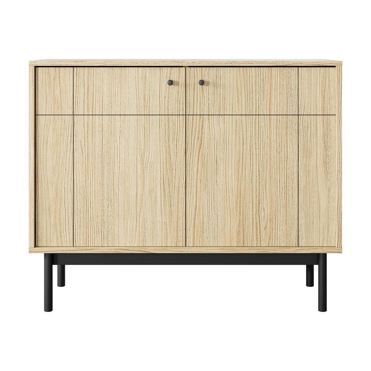 KOMMODE GIAPPONESE 104/84/39 cm mit 2 Türen Eichefarben - Eichefarben, Holzwerkstoff (104/84/39cm) - MASSENO